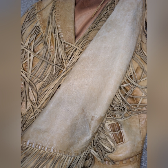 Danier Tan Leather Fringe Jacket - Picture 10 of 16